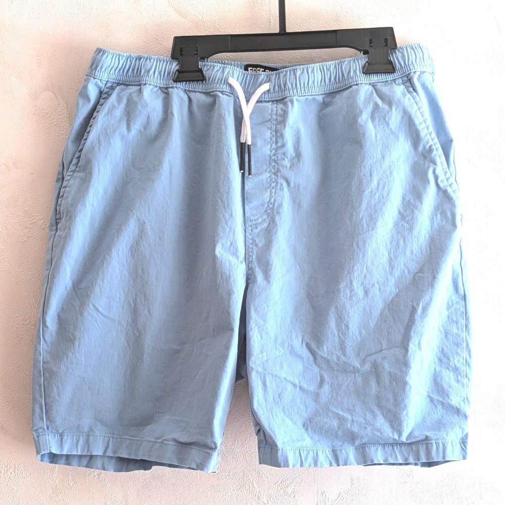 Free Planet Mens Size L Organic Cotton Stretch Shorts Light Blue